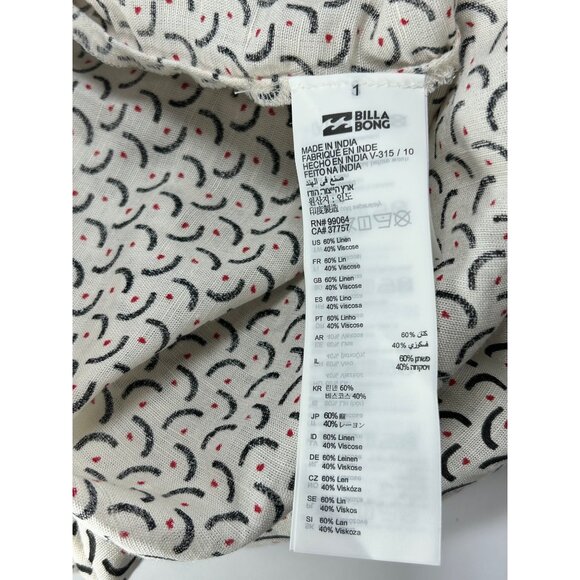 BILLABONG SINCERELY JULES Wrapped In Love Top Sz M White Puff Sleeve Linen Rayon - Picture 13 of 14
